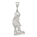 Sterling Silver 925 St. Lazarus Pendant with Polished Textured Finish