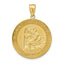 14K Gold Saint Christopher Medal Pendant with Polished Satin Finish