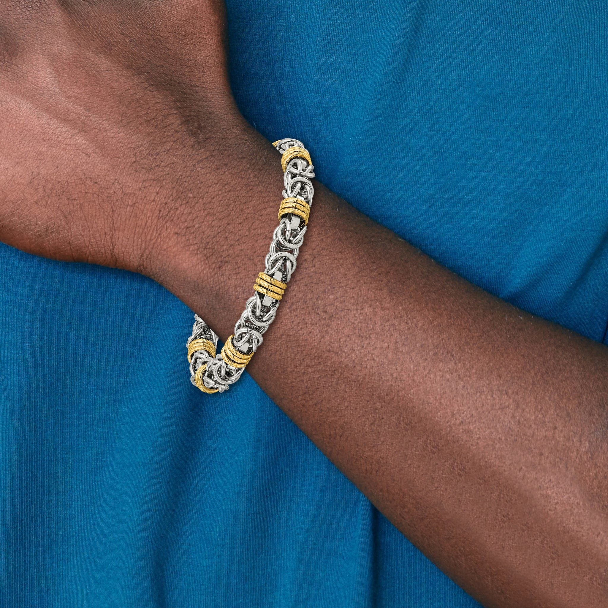 Chisel Stainless Steel Polished Yellow IP-plated 8.25 inch Bracelet
