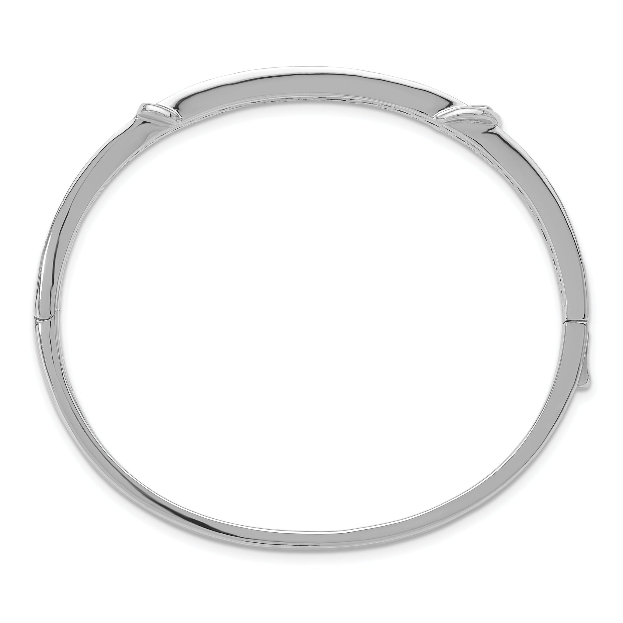Sterling Silver CZ Buckle Bangle with Rhodium Plating Elegance Secondary image