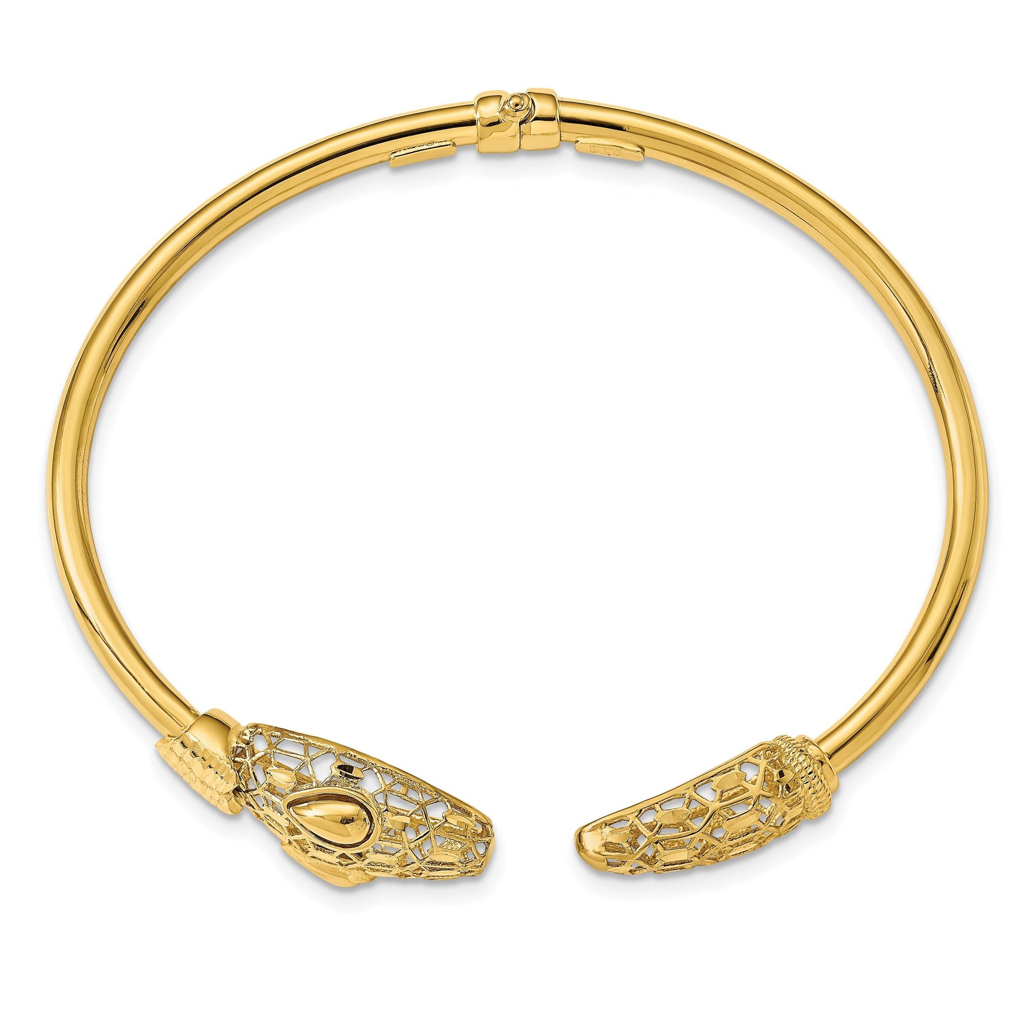 14k Polished Snake Hinged Bangle Secondary image