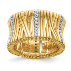 Sterling Silver & Vermeil CZ Wrapped Look Ring