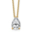 14k 3 1/2 carat Lab Grown Diamond VS+ F+ Pear Complete 18 inch Four Prong Pendant Necklace