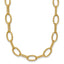 14K Polish/Texture/Dia-cut Fancy Oval Link Necklace