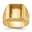 14k Men's Polished and Textured Masonic Ring Mounting (No Stone Included)