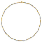 14k Two-tone Polished Twisted Round Omega 17 inch Necklace