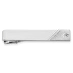 Kelly Waters Rhodium-plated .01 Ct. Diamond Polished and Satin Tie Bar
