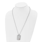 Chisel Stainless Steel Polished with Red Enamel Medical ID Dog Tag on a 24 inch Ball Chain Necklace