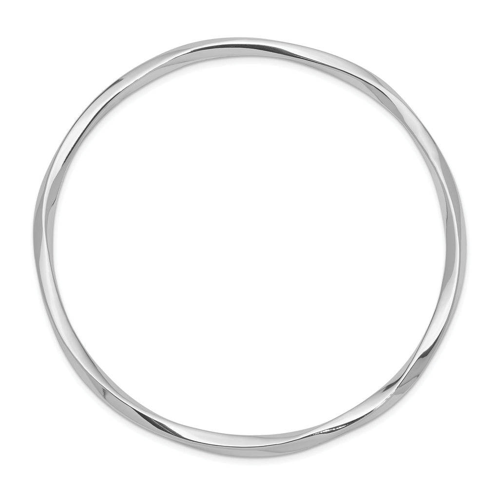 Sterling Silver 925 Rhodium-Plated Women's Bangle with Polished Finish