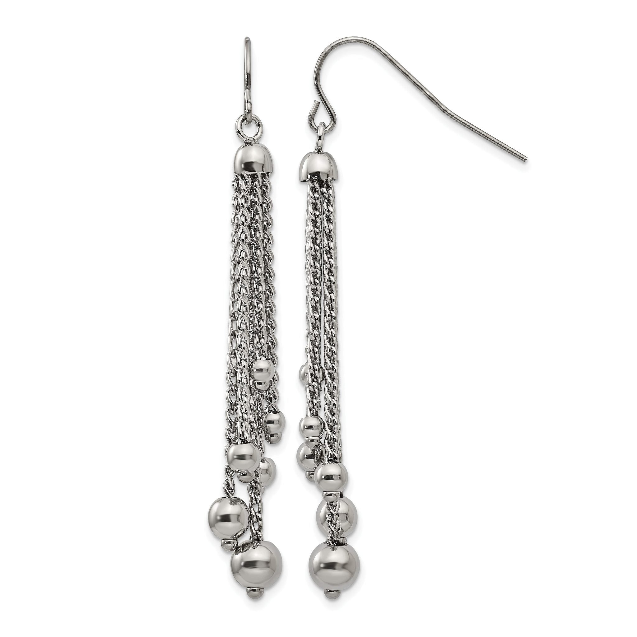 Stainless Steel Polished Drop Dangle Earrings for Women