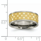 Sophia Jewelers Titanium Unisex Wedding Band with Yellow Satin Finish