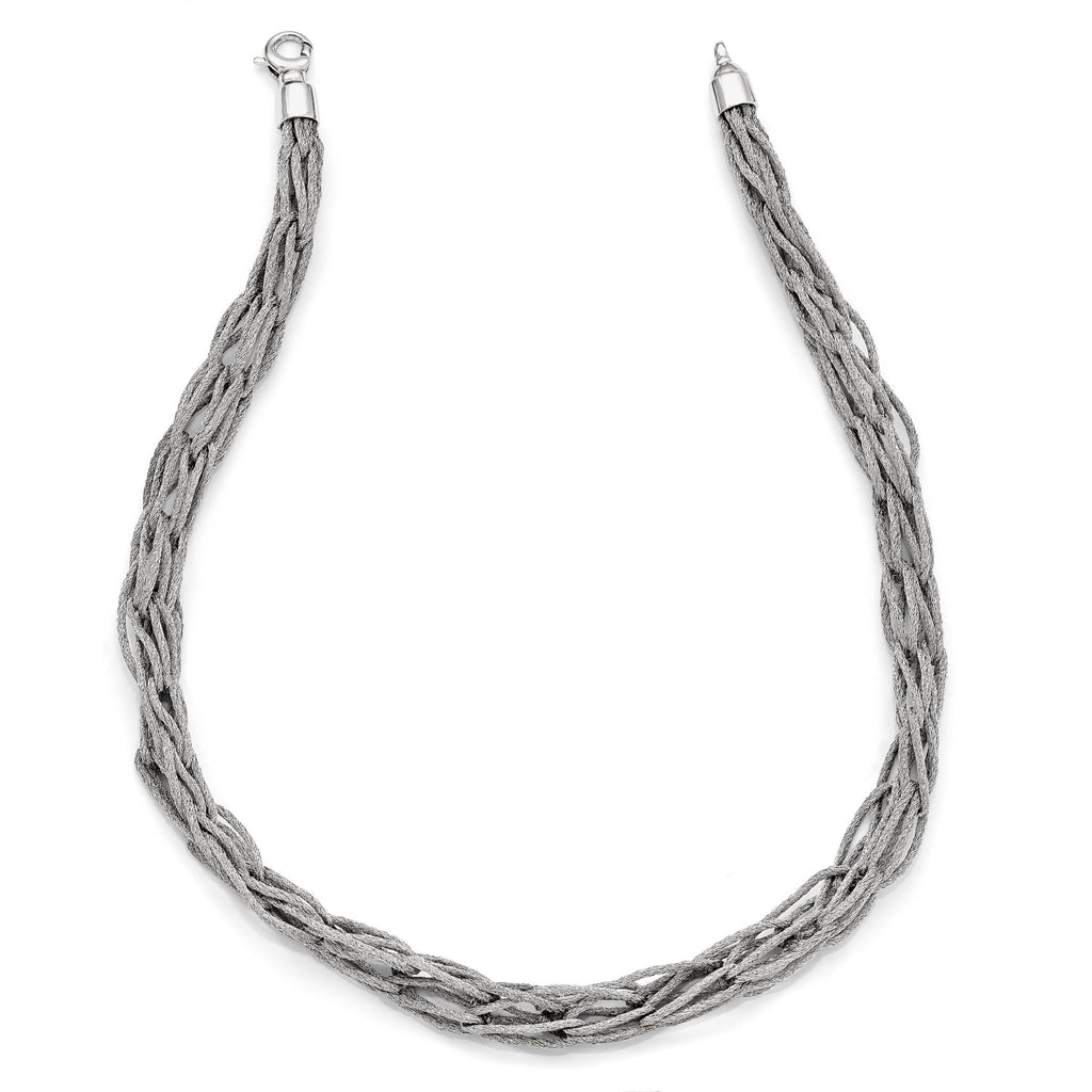 Sophia Jewelers Sterling Silver 925 Mesh Link Necklace Elegant Design