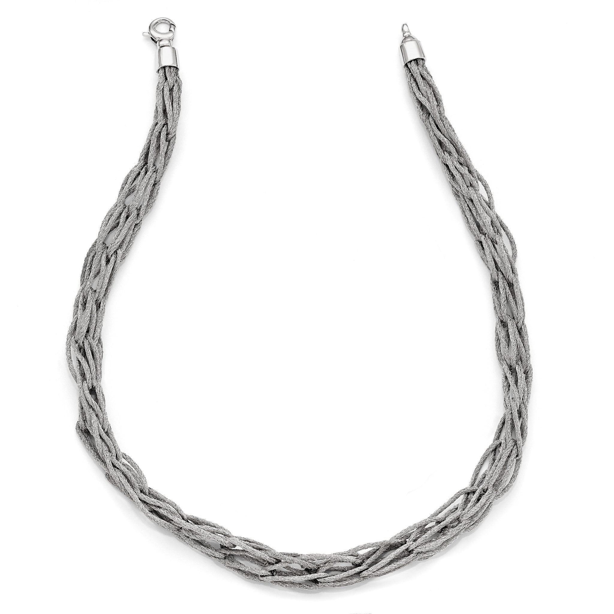 Sophia Jewelers Sterling Silver 925 Mesh Link Necklace Elegant Design