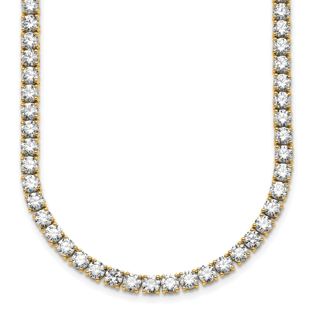 14k 36 carat Lab Grown Diamond VS/SI+ G+ Complete Round 24 inch Straight Tennis Necklace