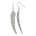 Stainless Steel Polished Cubic Zirconia Drop Dangle Earrings for Women