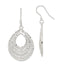 Sterling Silver Filigree Teardrop Dangle Earrings with Polished Diamond-Cut Finish