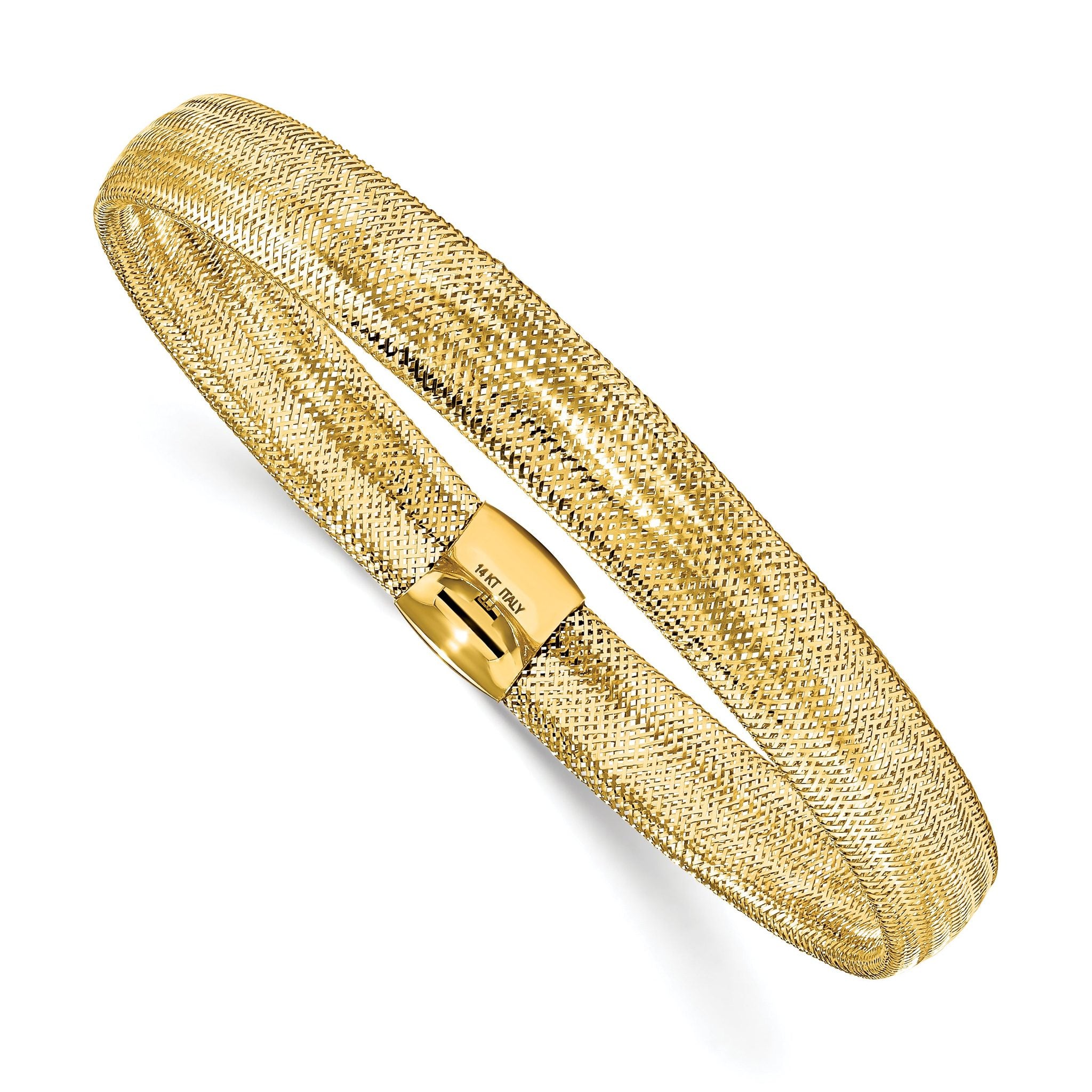 14K Polished Mesh Stretch Bracelet Main image