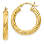 Twisted Hoop Earrings in Gold-Flashed Sterling Silver