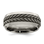 Edward Mirell Titanium Wedding Band with Polished Beveled Edge