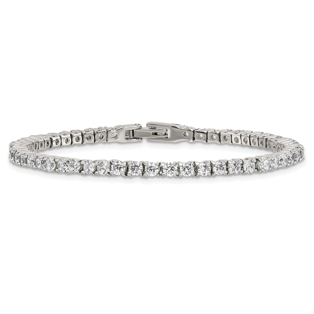 Stainless Steel Polished Cubic Zirconia Tennis Bracelet for Women