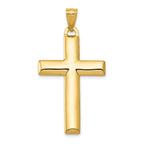 14K Gold Rhodium Reversible Cross Pendant Polished Two-Tone Sophisticated Design