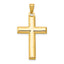 14K Gold Rhodium Reversible Cross Pendant Polished Two-Tone Sophisticated Design