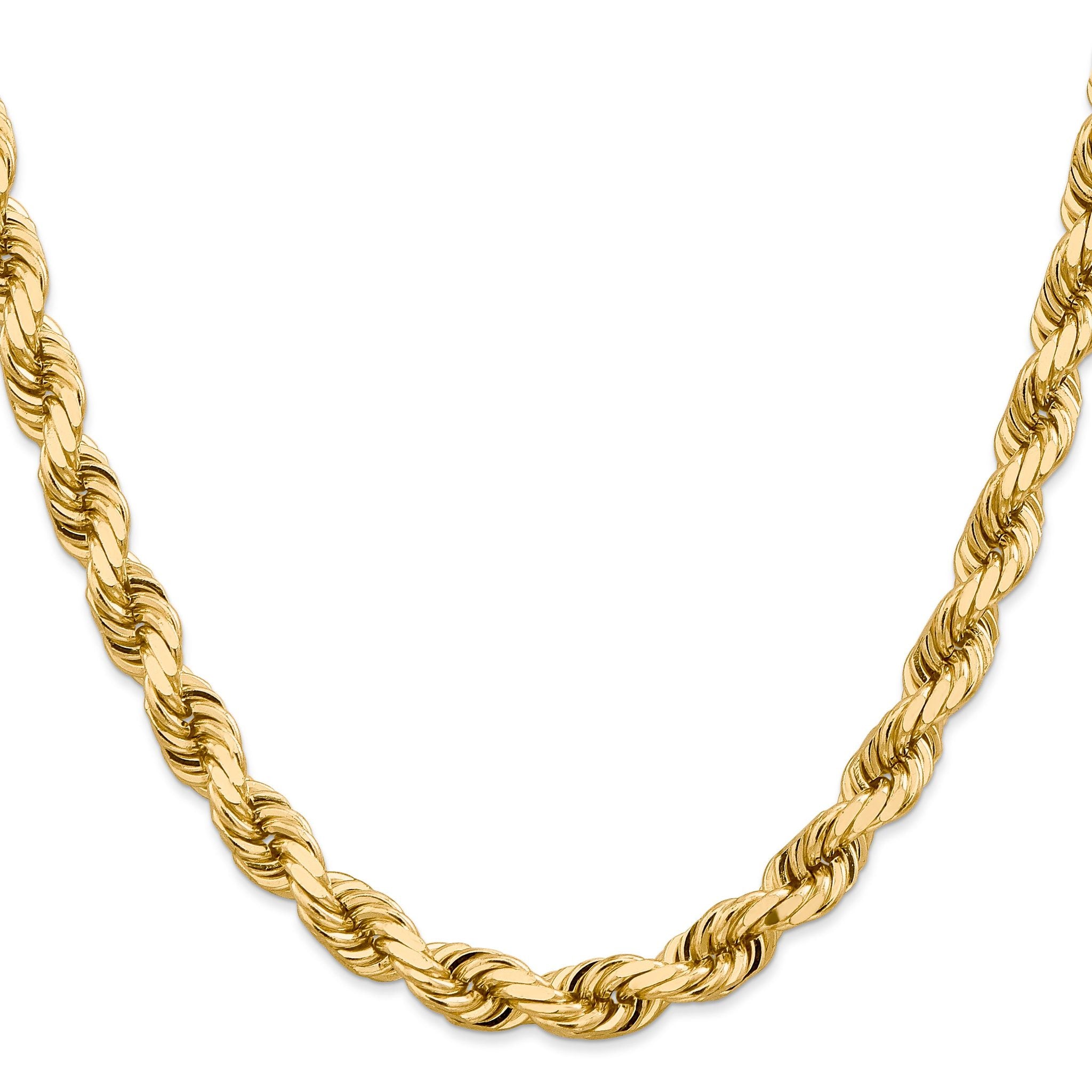 14K 20 inch 8mm Diamond-cut Rope with Fancy Lobster Clasp Chain Secondary image