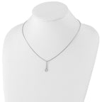 Sterling Silver Diamond Accent Twisted Necklace with Extender Gift Ready