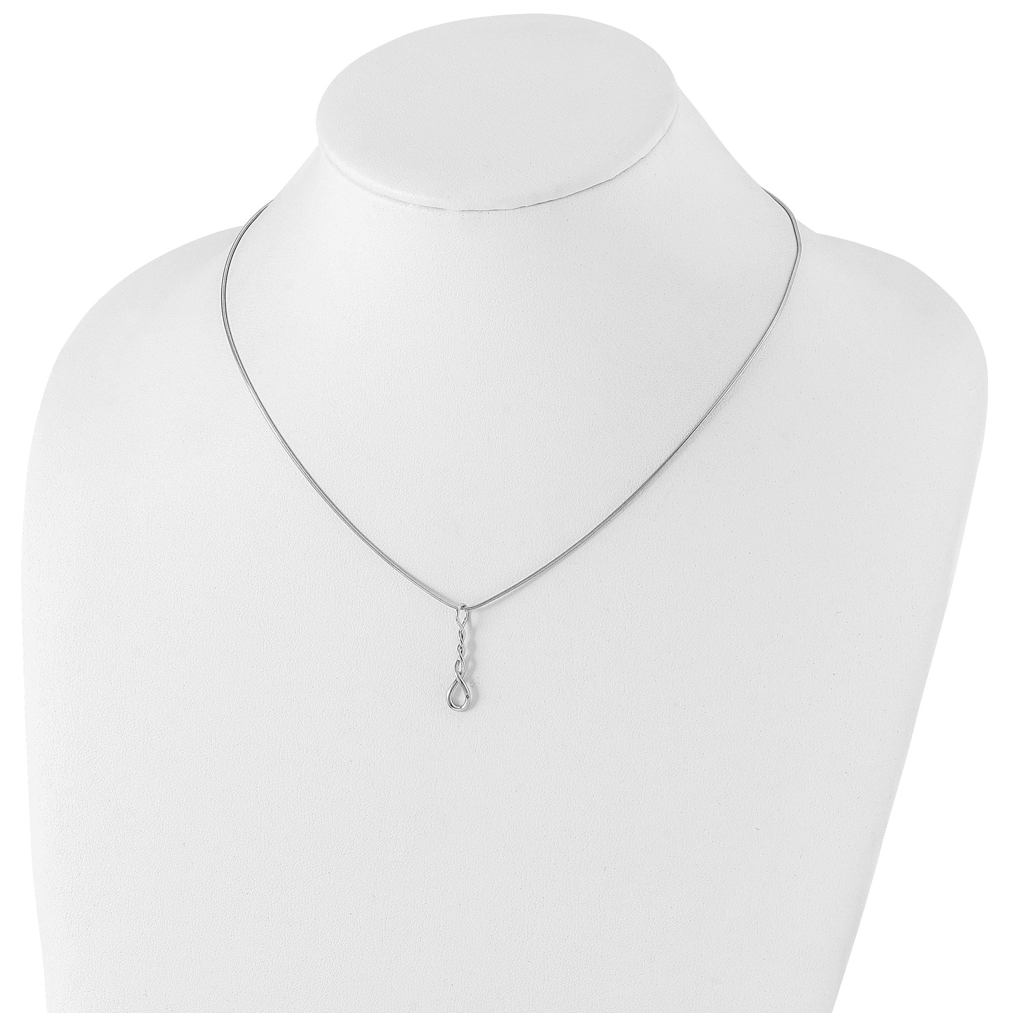 Sterling Silver Diamond Accent Twisted Necklace with Extender Gift Ready