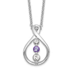 White & Purple Topaz Runzi Necklace in Sterling Silver