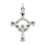 Sterling Silver Claddagh Cross Charm with Antique Polished Finish