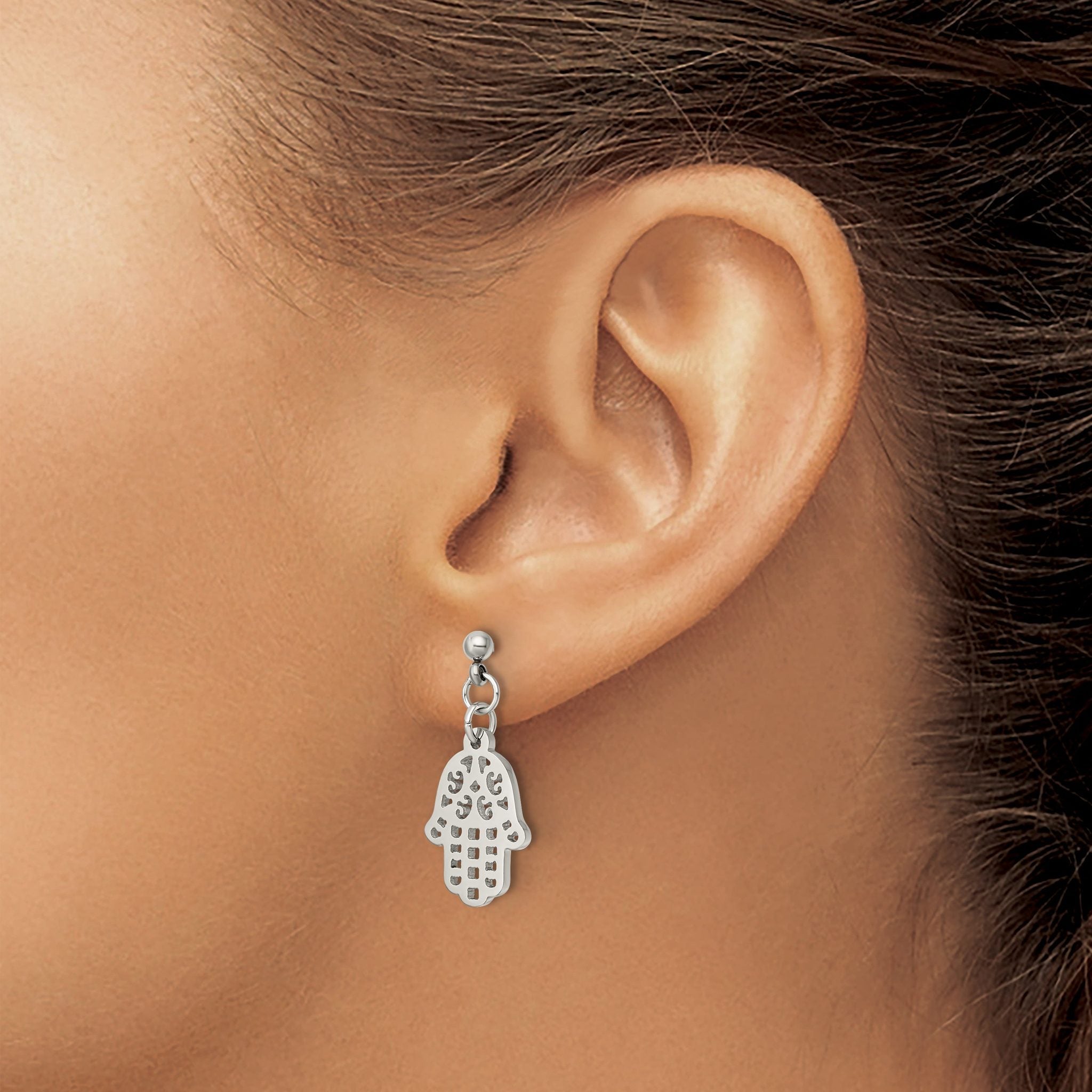 Stainless Steel Polished Drop Dangle Earrings for Women