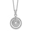 Sterling Silver Rhodium-plated Polished and Textured Multi-Circle Dangle 16 inch with 1 inch Extender Necklace