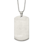 Chisel Stainless Steel Brushed and Polished Round Edge XLarge 2mm Dog Tag on a 24 inch Ball Chain Necklace