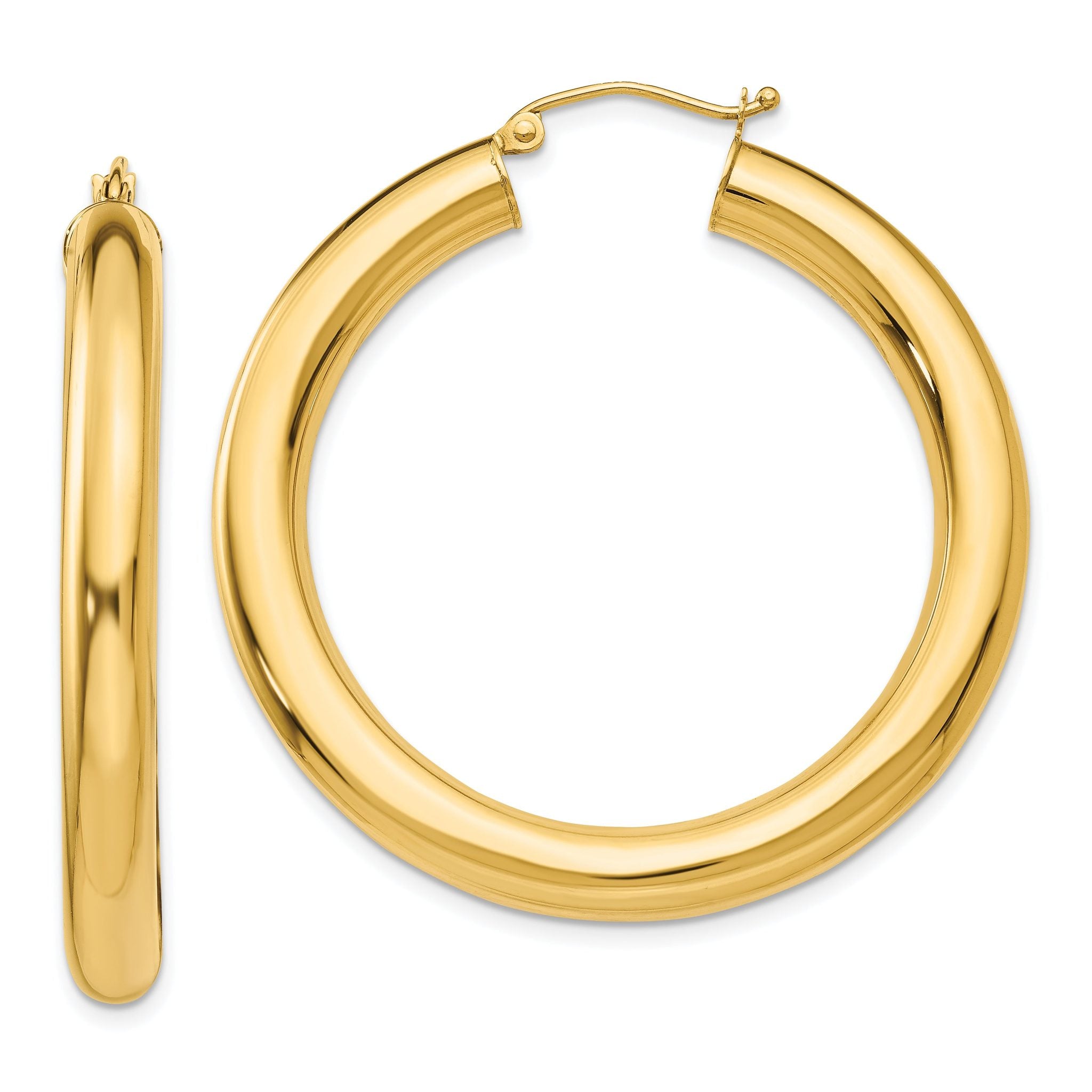 14k Polished 5mm Tube Hoop Earrings Main image