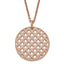 Rose-Tone Textured Circle Necklace in Stainless Steel