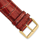Havana Crocodile-Grain Leather Watch Band, 20mm