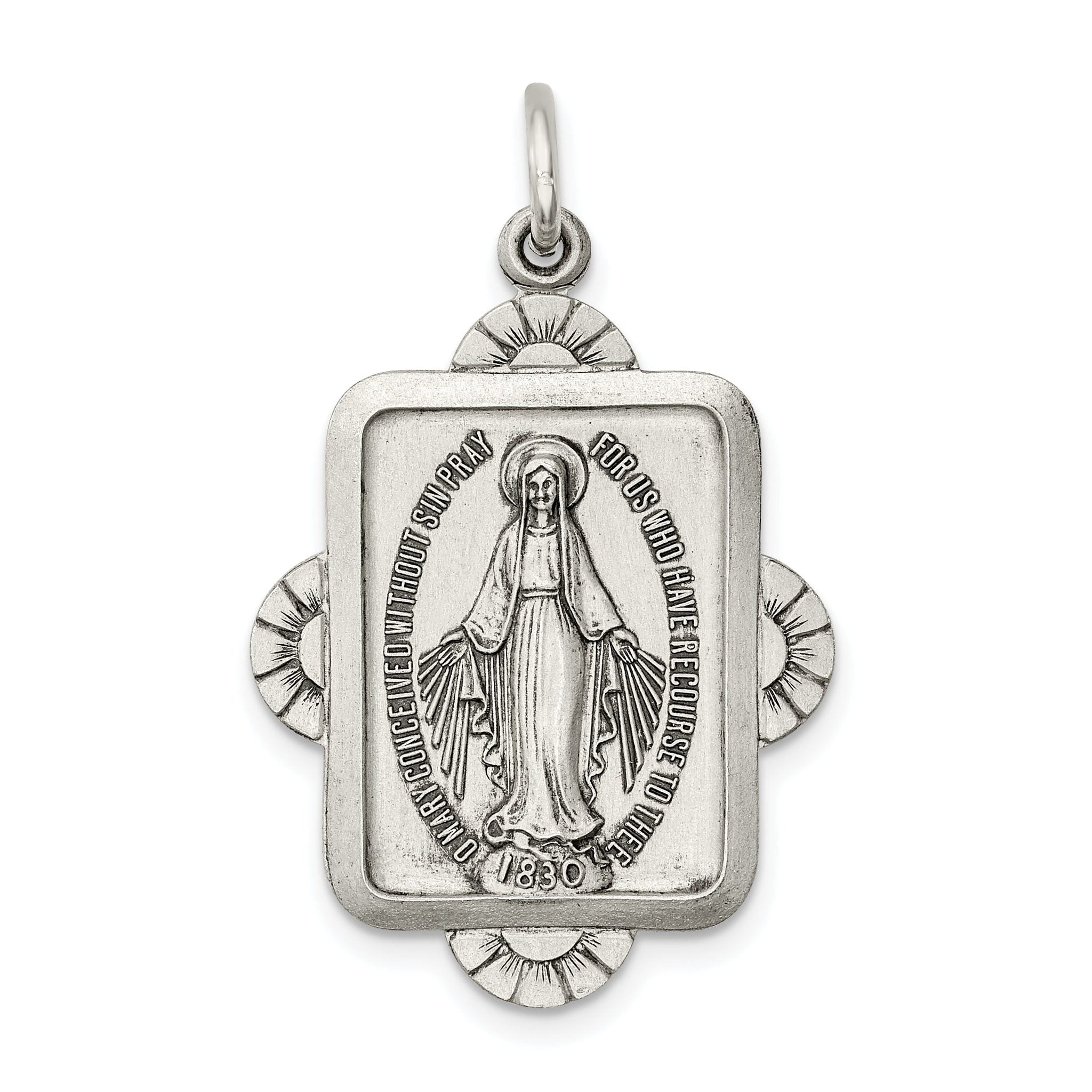 Sophia Jewelers Sterling Silver 925 Vintage Miraculous Medal Pendant Main image