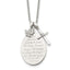 Serenity Prayer Cross & Angel Pendant Necklace in Stainless Steel