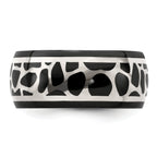 Edward Mirell Black Titanium Sterling Silver Two-Tone Polished Wedding Band