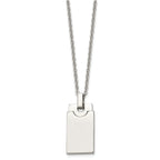 Sophia Jewelers Men's Stainless Steel Polished Necklace with Engravable Pendant