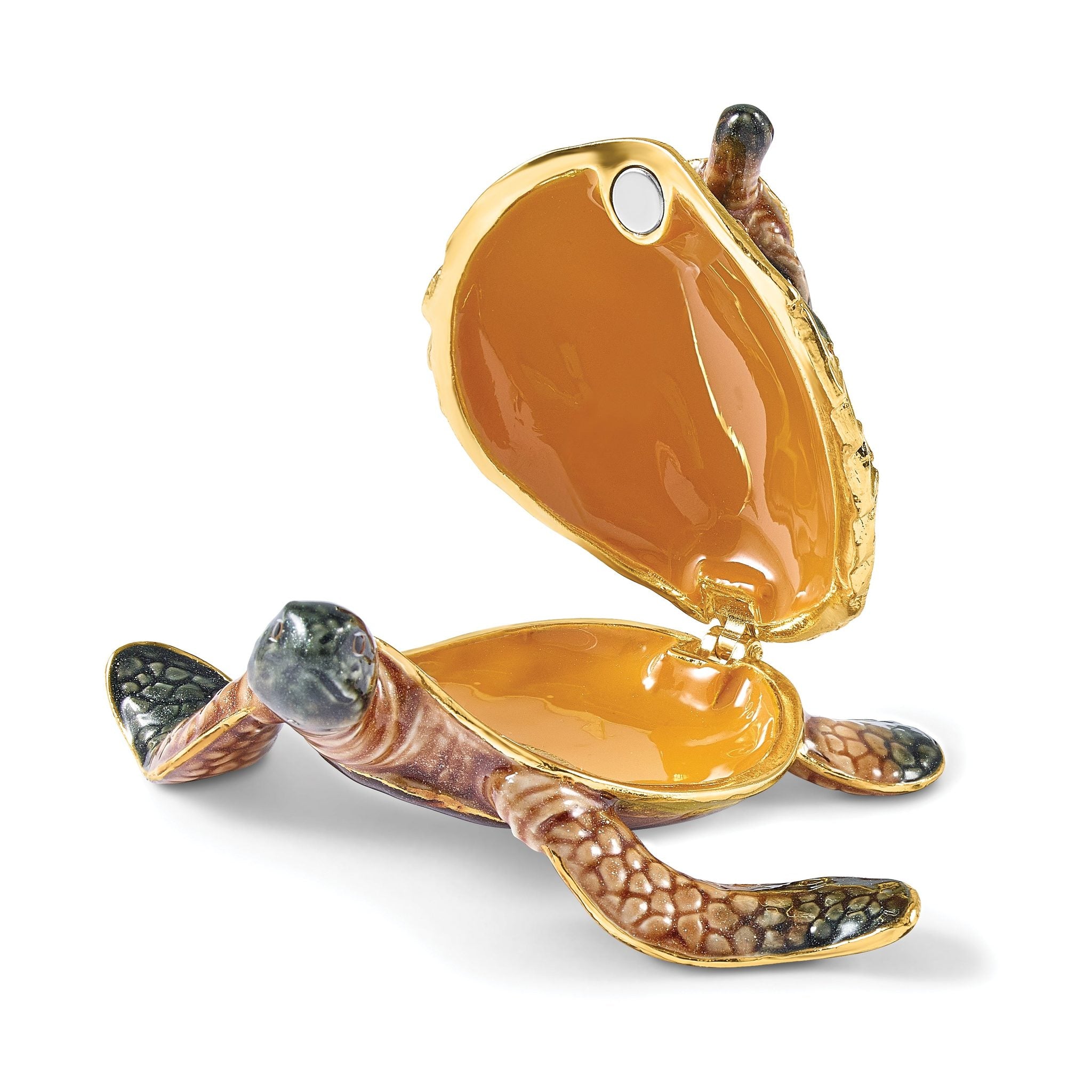 Luxury Giftware by Jere Bejeweled MIDORI AND UMI Turtle Family Trinket Box with Matching 18 inch Necklace Secondary image