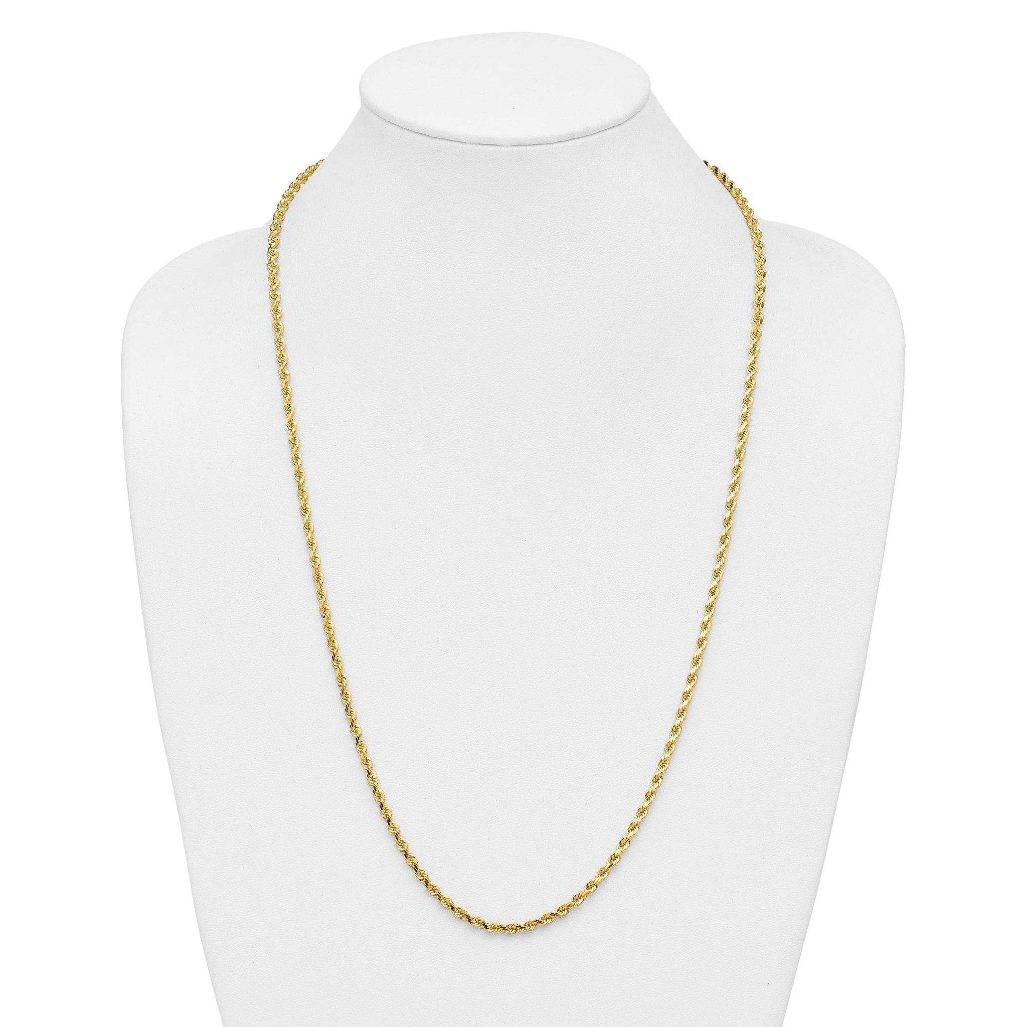Diamond-Cut Rope Chain in 14K Yellow Gold, 3.5mm