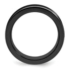 Grooved Concave Wedding Band in Black Titanium, 7mm