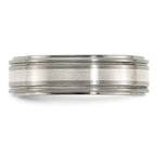 Edward Mirell Titanium Brushed&Polished w/Sterling Silver 7mm Band