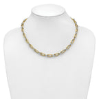 14K Two-tone Polished and Textured Fancy Link Necklace