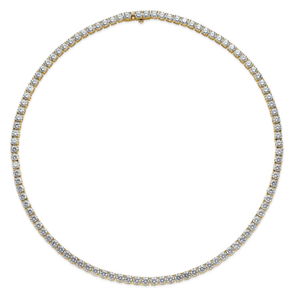14k 44 carat Lab Grown Diamond VS/SI+ G+ Complete Round 18 inch Straight Tennis Necklace