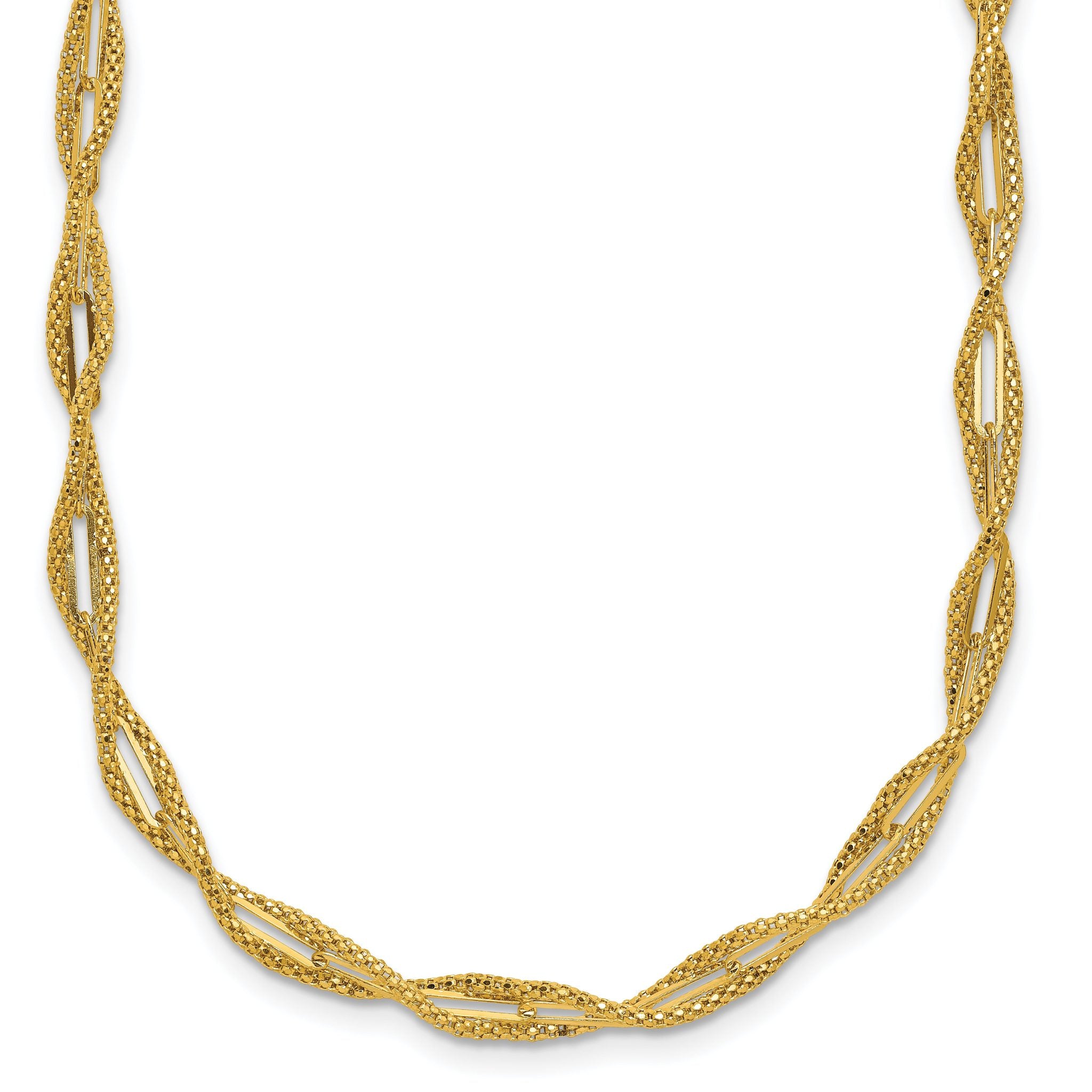 14K Polished and Textured Twist Necklace Main image
