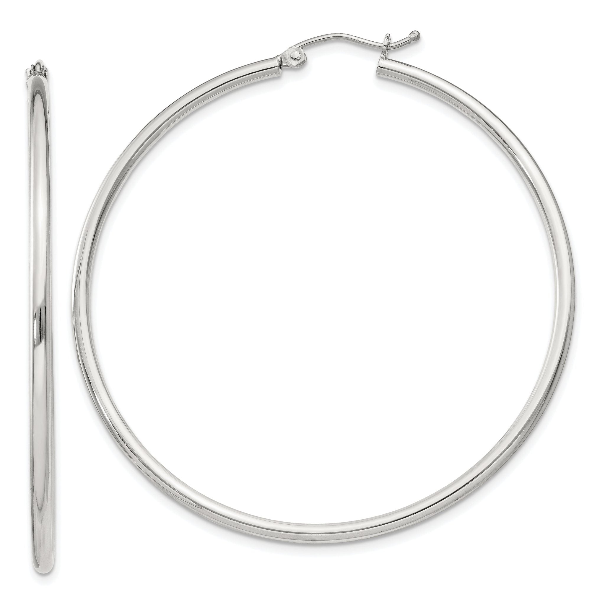 Sterling Silver 2mm Round Hoop Earrings Main image