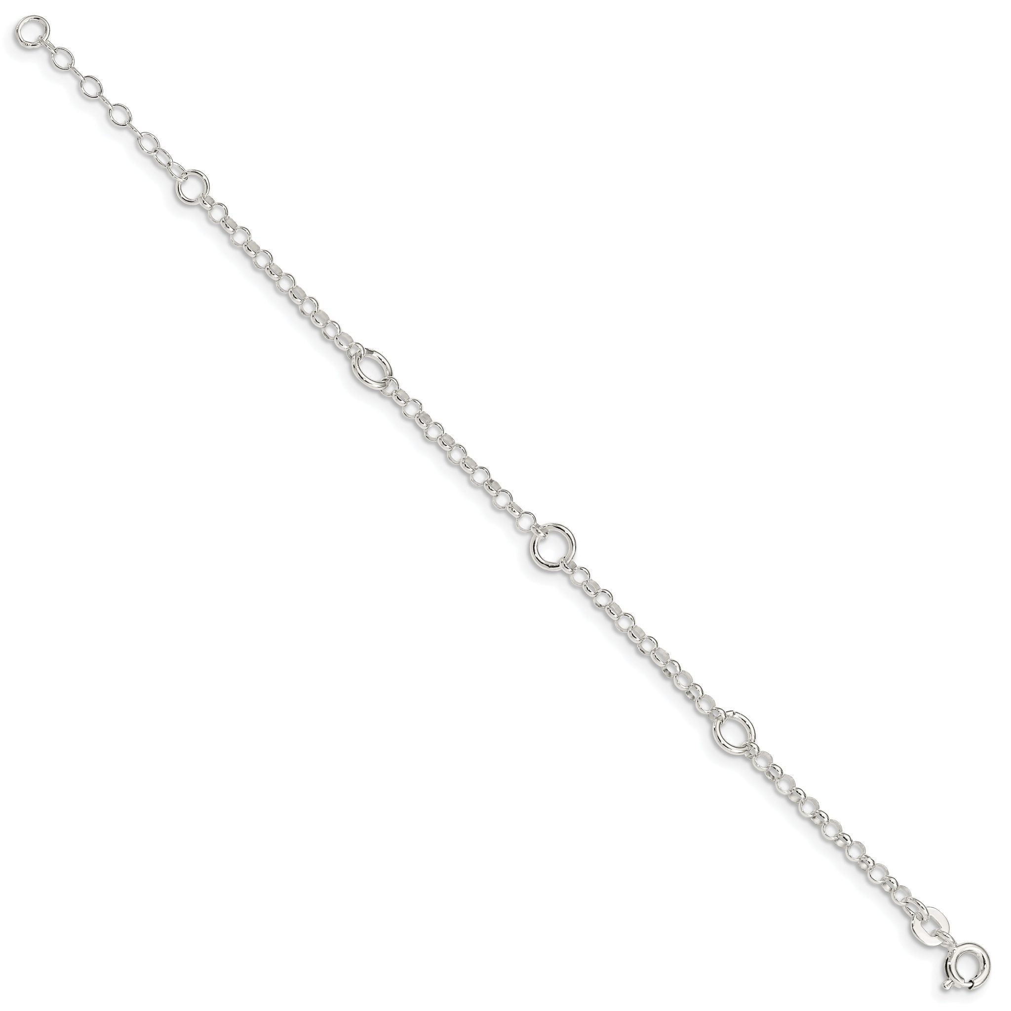 Sterling Silver Polished Fancy Rolo Chain Children's Bracelet Secondary image